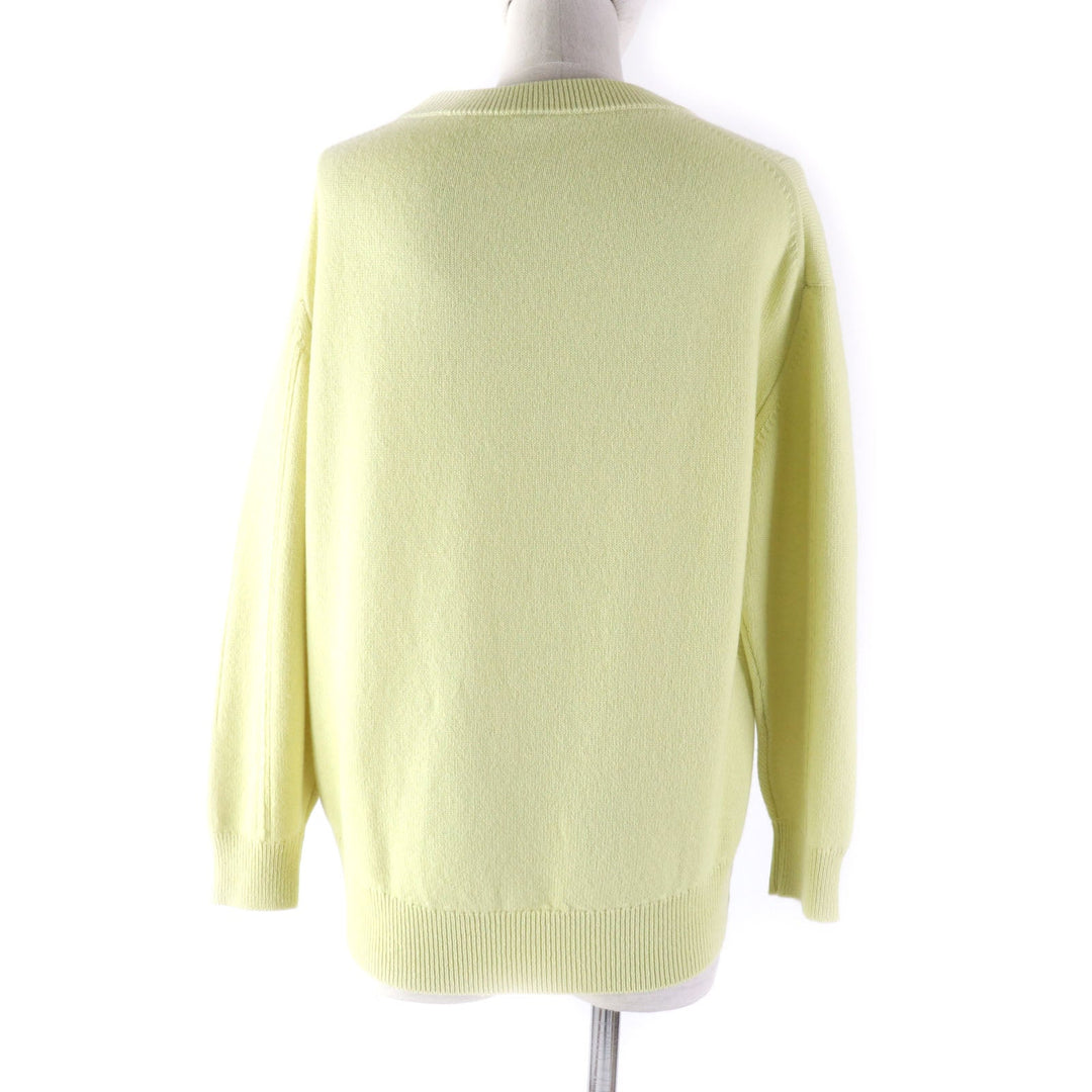 HERMES knit 2H2603D1 Main: 100% cashmere yellow Women 38 Used Authentic
