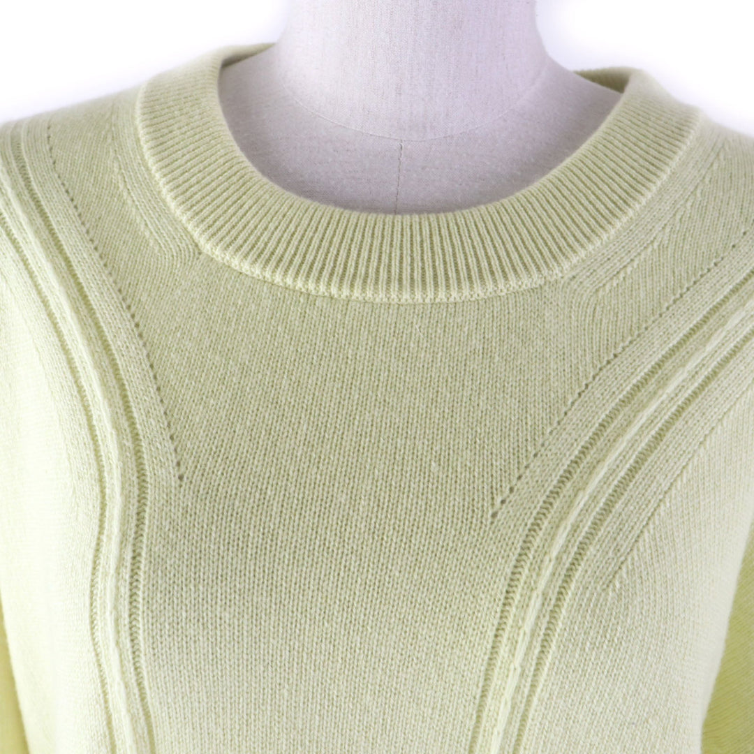 HERMES knit 2H2603D1 Main: 100% cashmere yellow Women 38 Used Authentic