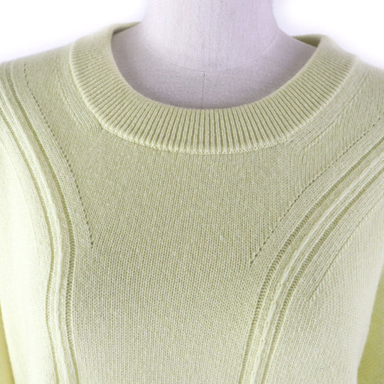 HERMES knit 2H2603D1 Main: 100% cashmere yellow Women 38 Used Authentic