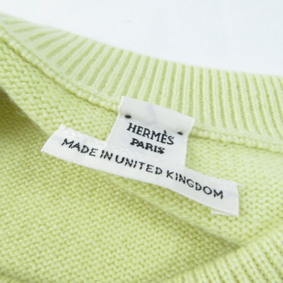 HERMES knit 2H2603D1 Main: 100% cashmere yellow Women 38 Used Authentic