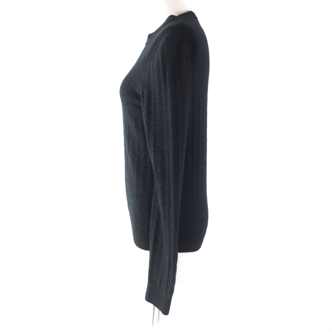 HERMES knit 3E2621DB Main: 100% wool black Women 38 Used Authentic