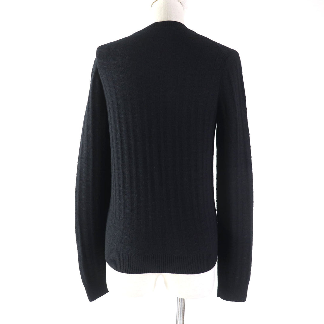 HERMES knit 3E2621DB Main: 100% wool black Women 38 Used Authentic