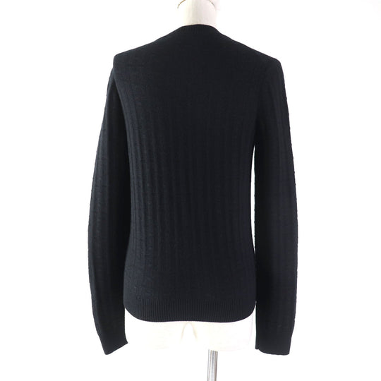 HERMES knit 3E2621DB Main: 100% wool black Women 38 Used Authentic