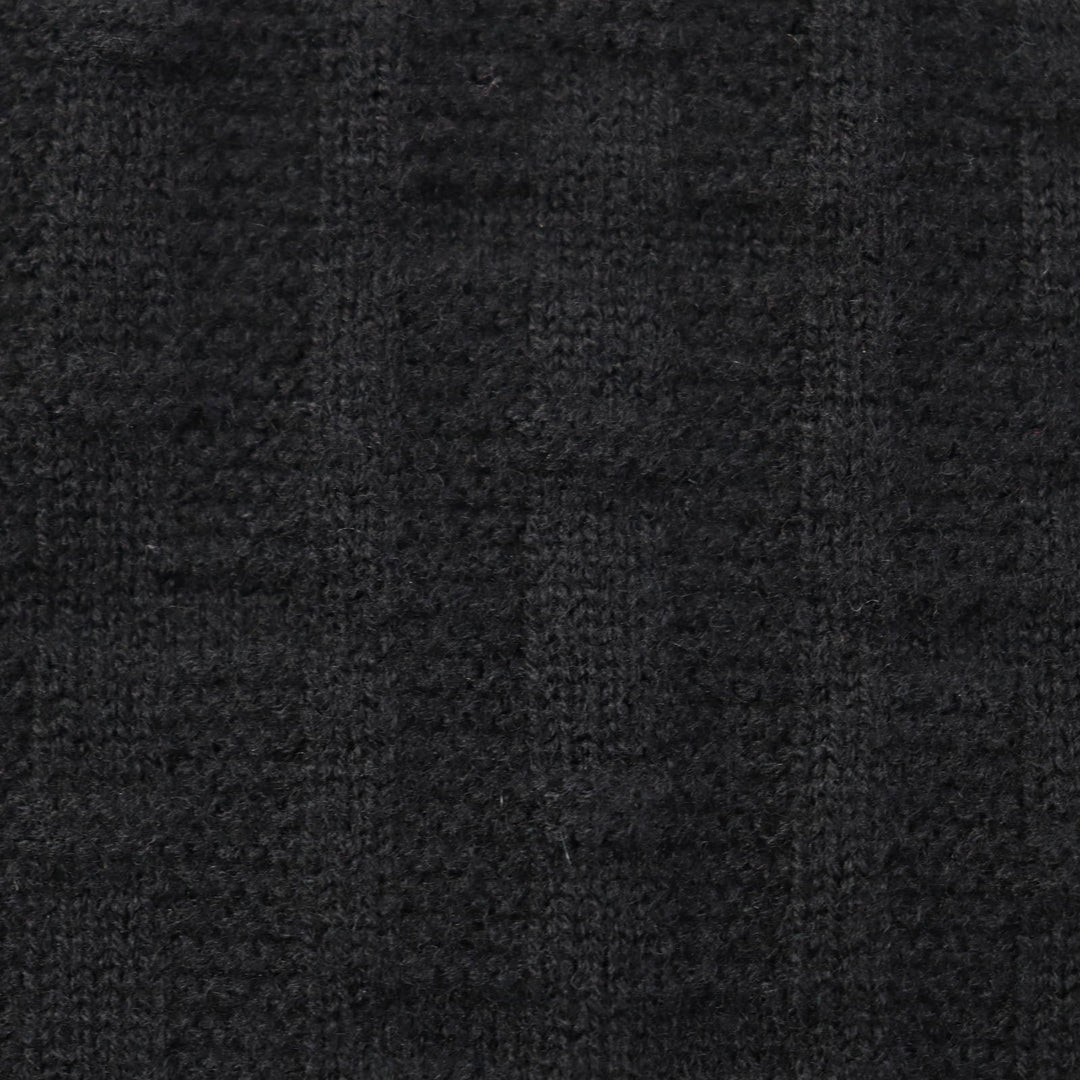 HERMES knit 3E2621DB Main: 100% wool black Women 38 Used Authentic