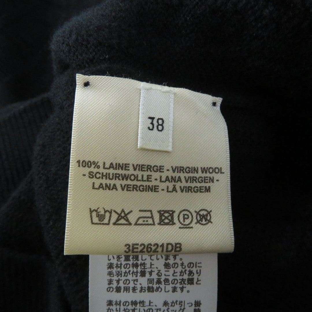HERMES knit 3E2621DB Main: 100% wool black Women 38 Used Authentic