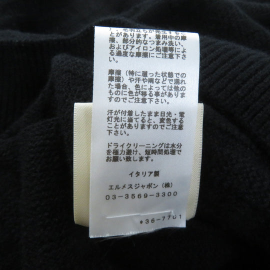 HERMES knit 3E2621DB Main: 100% wool black Women 38 Used Authentic
