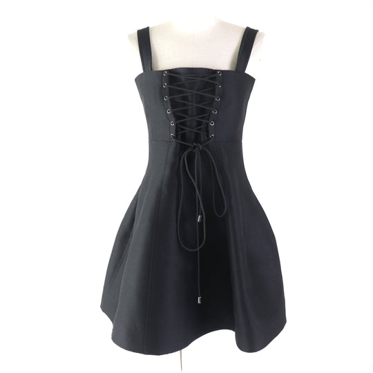 Christian Dior dress 251R35A1212 Outer: 80% wool, Outer: 20% silk, Lining: 100% silk black Women 40 Used Authentic