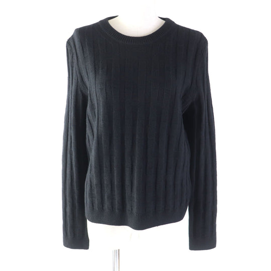 HERMES sweater Main: 100% wool black Women 42 Used Authentic