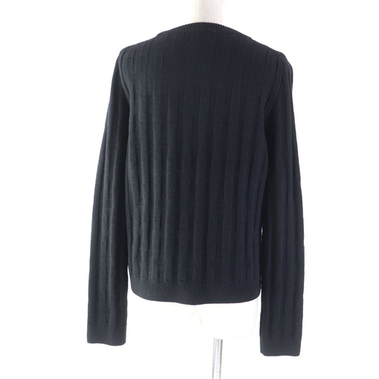 HERMES sweater Main: 100% wool black Women 42 Used Authentic