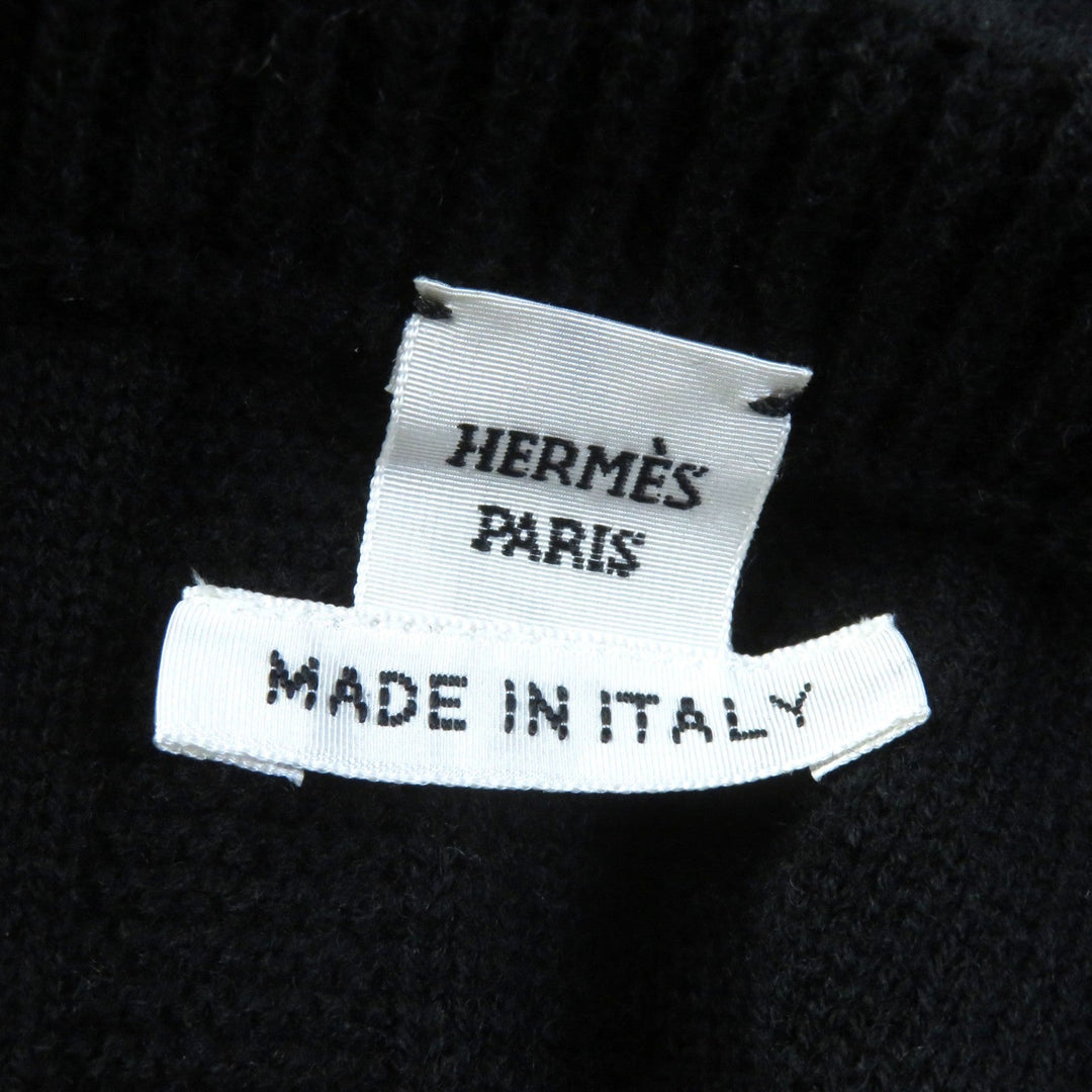 HERMES sweater Main: 100% wool black Women 42 Used Authentic