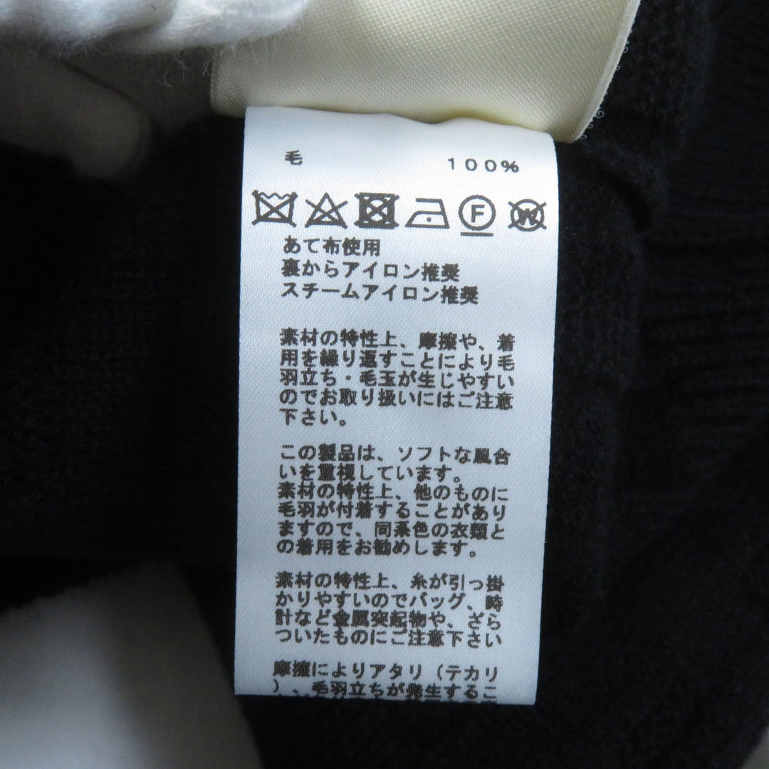 HERMES sweater Main: 100% wool black Women 42 Used Authentic