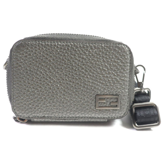 FENDI Shoulder Bag 7M0344 Main: Leather Graphite, GRAPHITE/RUBLS Mini camera bag mens Used Authentic