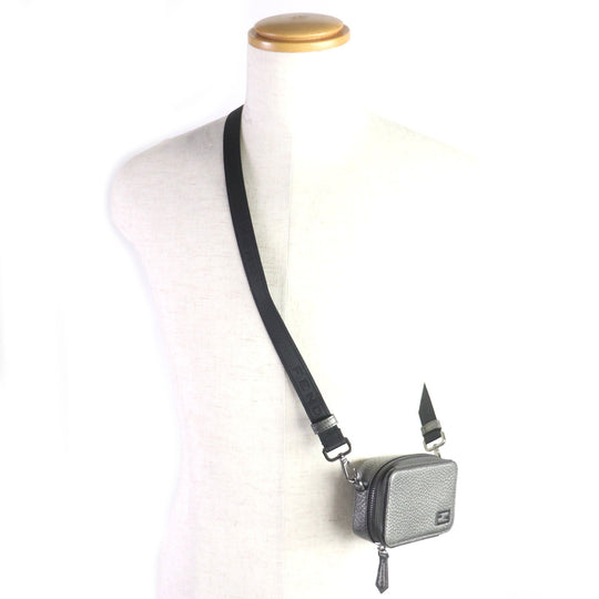 FENDI Shoulder Bag 7M0344 Main: Leather Graphite, GRAPHITE/RUBLS Mini camera bag mens Used Authentic