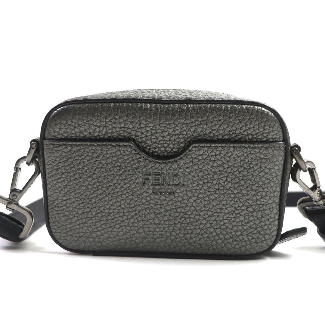 FENDI Shoulder Bag 7M0344 Main: Leather Graphite, GRAPHITE/RUBLS Mini camera bag mens Used Authentic