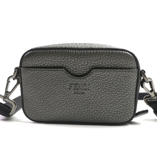 FENDI Shoulder Bag 7M0344 Main: Leather Graphite, GRAPHITE/RUBLS Mini camera bag mens Used Authentic