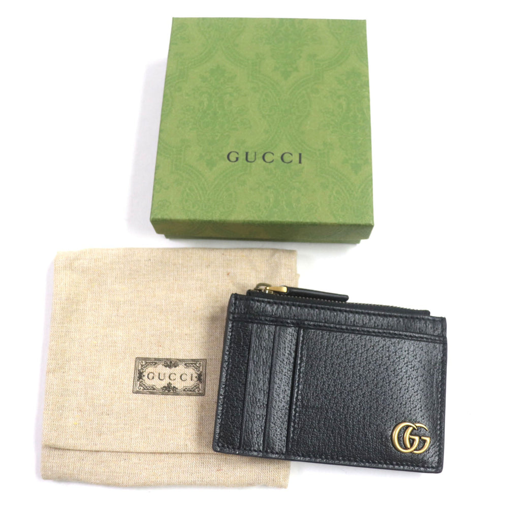 GUCCI Card Case 657589 Main: Leather black mens Used Authentic