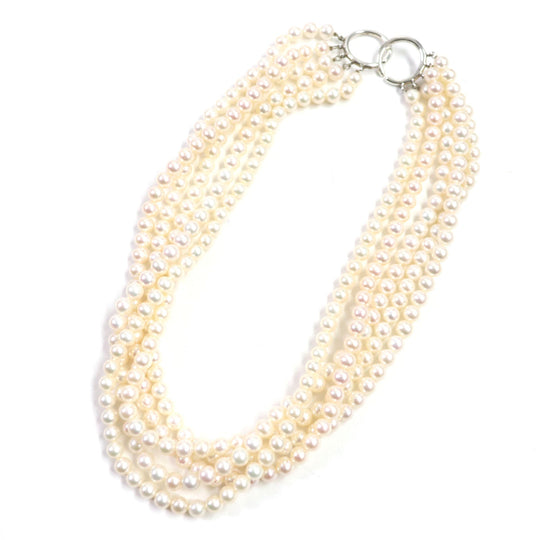 TIFFANY&Co. Necklace Part: SV925, Freshwater Pearl White Silver Paloma Picasso Women Used Authentic