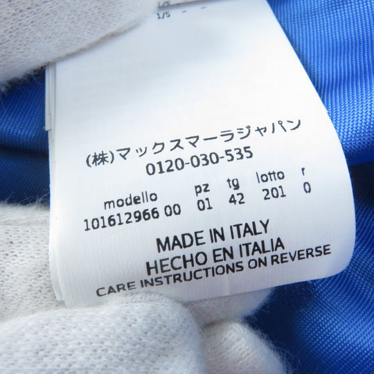 MAX MARA A line coat 101612966 Main: 62% alpaca, Main: 26% wool, Main: 12% silk, Lining: 100% viscose (rayon) blue Teddy bear Women 42 Used Authentic