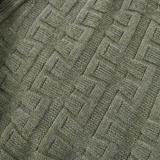 HERMES cardigan 2H2705DA Main: 100% wool khaki Women 38 Used Authentic