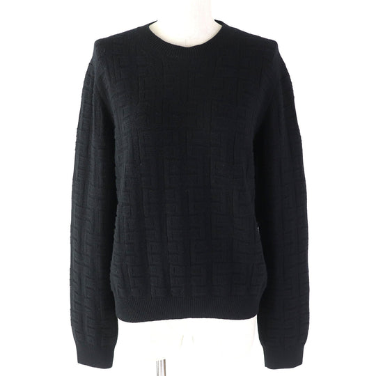 HERMES knit 2H2630DA Main: 100% virgin wool black Women 42 Used Authentic