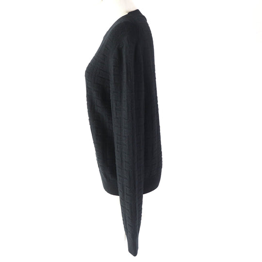 HERMES knit 2H2630DA Main: 100% virgin wool black Women 42 Used Authentic