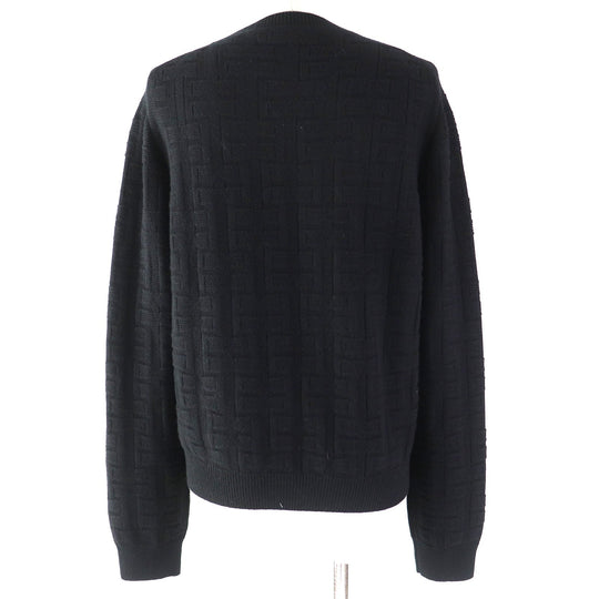 HERMES knit 2H2630DA Main: 100% virgin wool black Women 42 Used Authentic