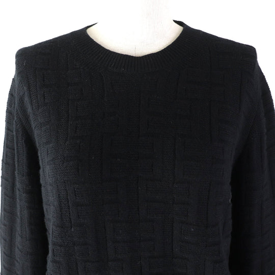 HERMES knit 2H2630DA Main: 100% virgin wool black Women 42 Used Authentic