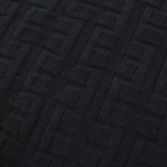 HERMES knit 2H2630DA Main: 100% virgin wool black Women 42 Used Authentic