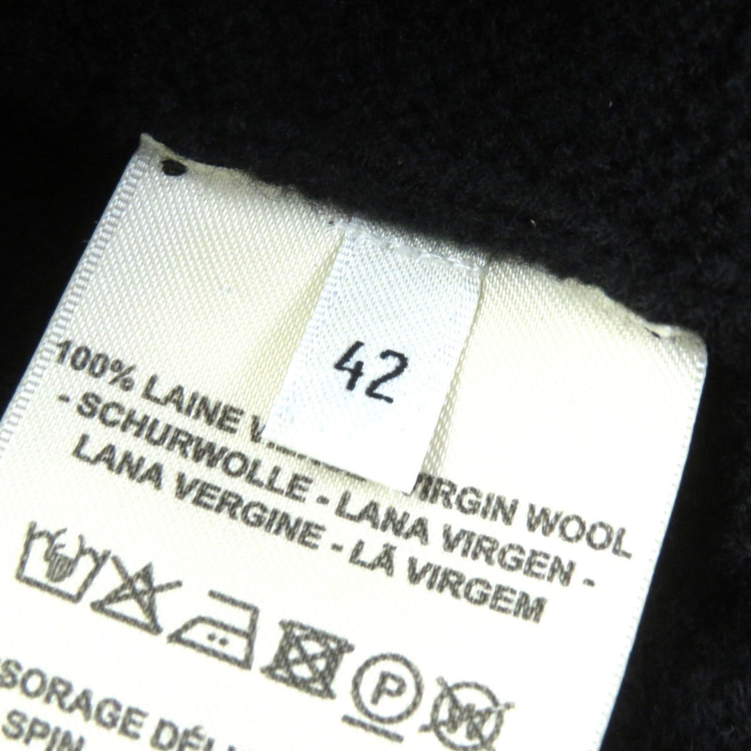 HERMES knit 2H2630DA Main: 100% virgin wool black Women 42 Used Authentic