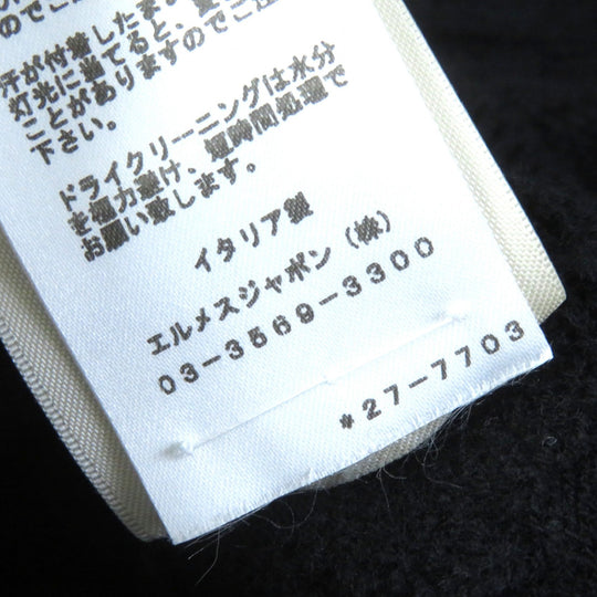 HERMES knit 2H2630DA Main: 100% virgin wool black Women 42 Used Authentic