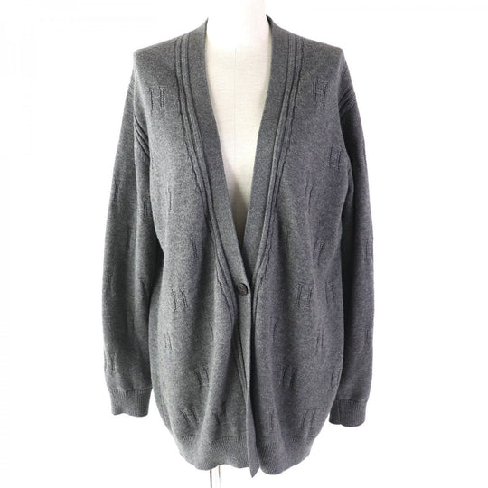 HERMES cardigan 97-7704 Main: 100% wool gray Women 40 Used Authentic