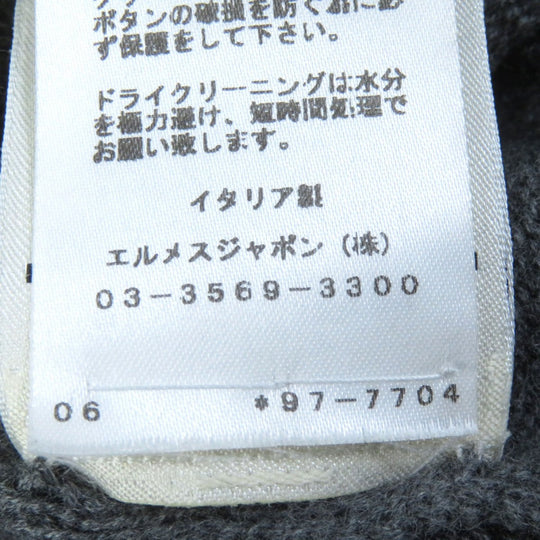 HERMES cardigan 97-7704 Main: 100% wool gray Women 40 Used Authentic