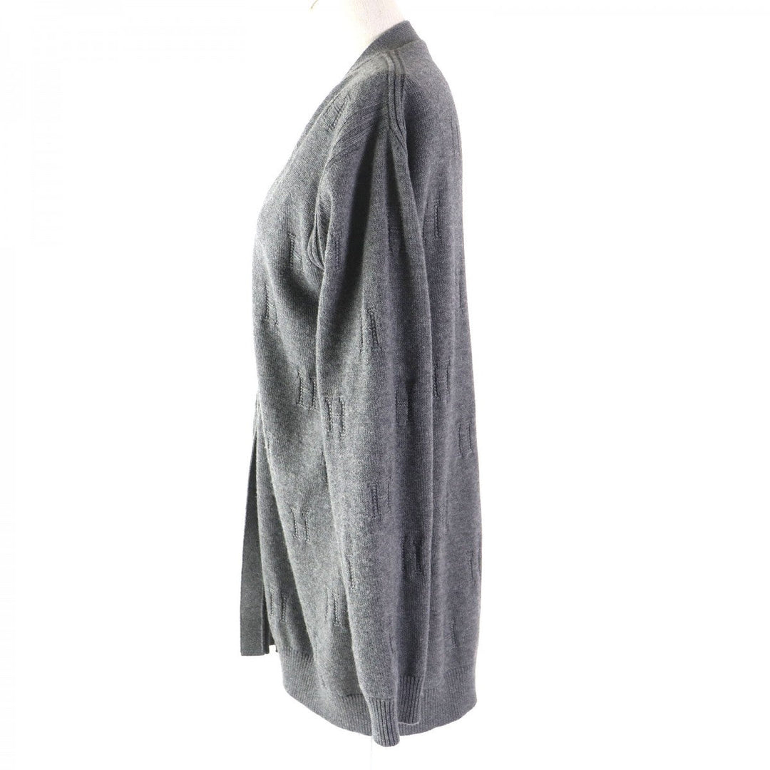 HERMES cardigan 97-7704 Main: 100% wool gray Women 40 Used Authentic