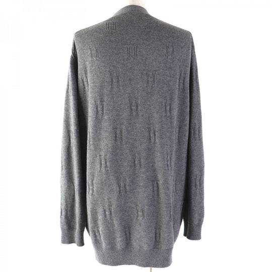 HERMES cardigan 97-7704 Main: 100% wool gray Women 40 Used Authentic