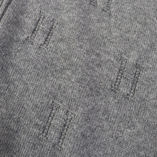 HERMES cardigan 97-7704 Main: 100% wool gray Women 40 Used Authentic