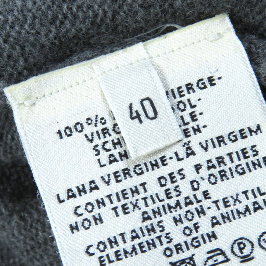 HERMES cardigan 97-7704 Main: 100% wool gray Women 40 Used Authentic