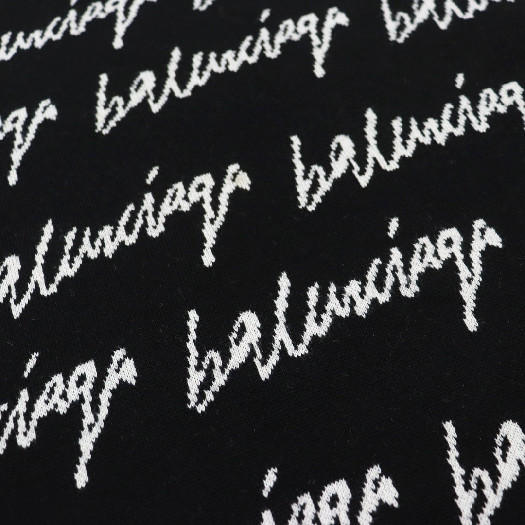 BALENCIAGA knit 625984 T3184 Outer material: 71% wool, Outer material: 24% acrylic, Outer material: 5% nylon Black White mens S Used Authentic