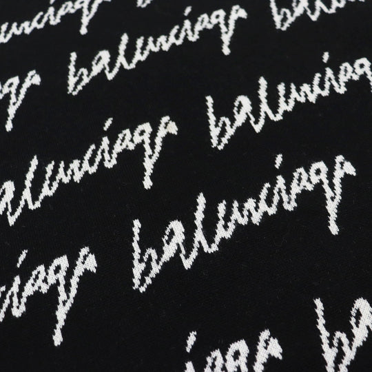 BALENCIAGA knit 625984 T3184 Outer material: 71% wool, Outer material: 24% acrylic, Outer material: 5% nylon Black White mens S Used Authentic