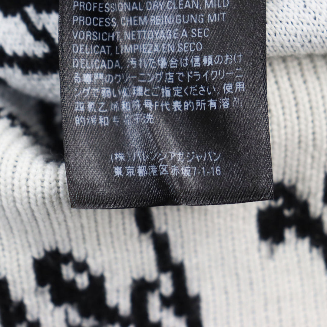 BALENCIAGA knit 625984 T3184 Outer material: 71% wool, Outer material: 24% acrylic, Outer material: 5% nylon Black White mens S Used Authentic
