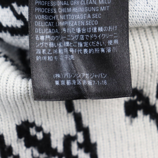BALENCIAGA knit 625984 T3184 Outer material: 71% wool, Outer material: 24% acrylic, Outer material: 5% nylon Black White mens S Used Authentic