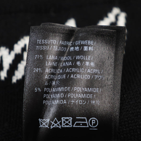 BALENCIAGA knit 625984 T3184 Outer material: 71% wool, Outer material: 24% acrylic, Outer material: 5% nylon Black White mens S Used Authentic