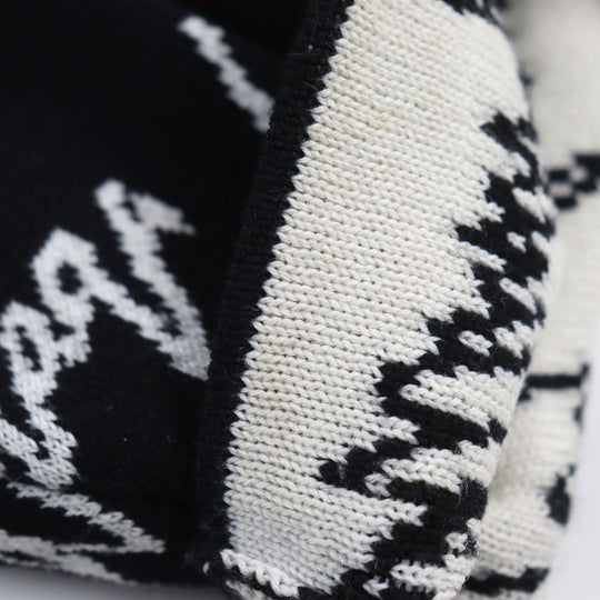 BALENCIAGA knit 625984 T3184 Outer material: 71% wool, Outer material: 24% acrylic, Outer material: 5% nylon Black White mens S Used Authentic