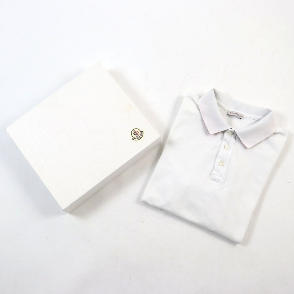 MONCLER Short sleeve polo shirt F20918470510 84556 Main: 100% cotton white MAGLIA POLO MANICA CORTA mens S Used Authentic