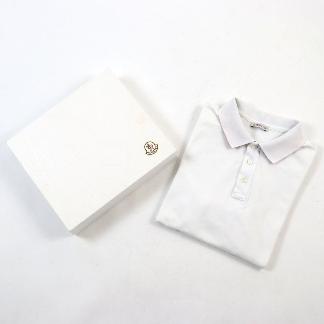 MONCLER Short sleeve polo shirt F20918470510 84556 Main: 100% cotton white MAGLIA POLO MANICA CORTA mens S Used Authentic