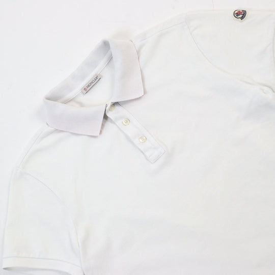 MONCLER Short sleeve polo shirt F20918470510 84556 Main: 100% cotton white MAGLIA POLO MANICA CORTA mens S Used Authentic