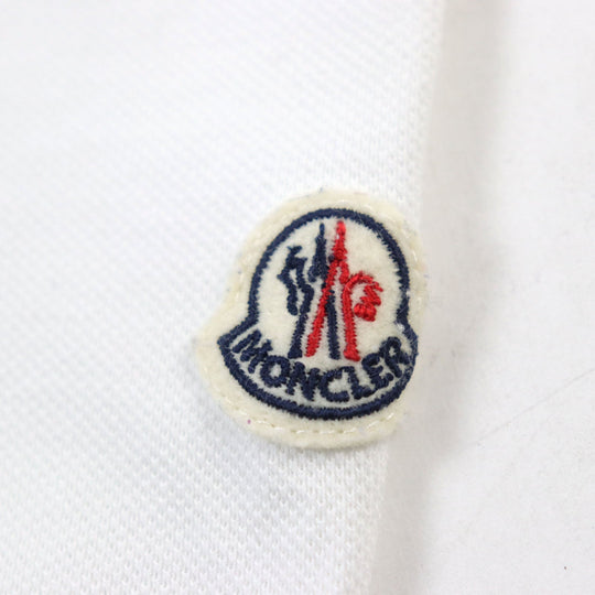 MONCLER Short sleeve polo shirt F20918470510 84556 Main: 100% cotton white MAGLIA POLO MANICA CORTA mens S Used Authentic