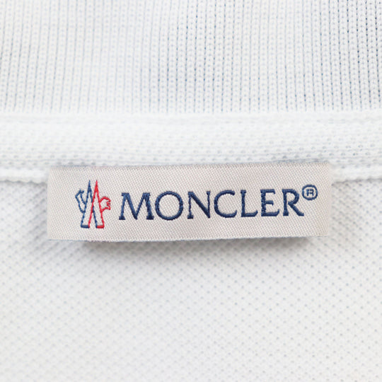MONCLER Short sleeve polo shirt F20918470510 84556 Main: 100% cotton white MAGLIA POLO MANICA CORTA mens S Used Authentic