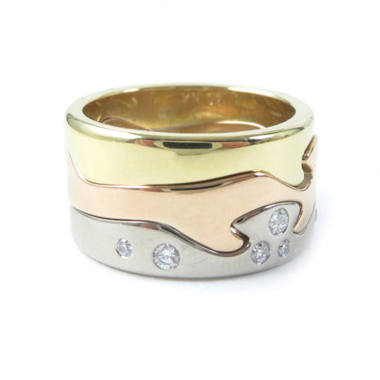 Georg Jensen Ring Main: K18 Silver gold Fusion ring Women 50 Used Authentic