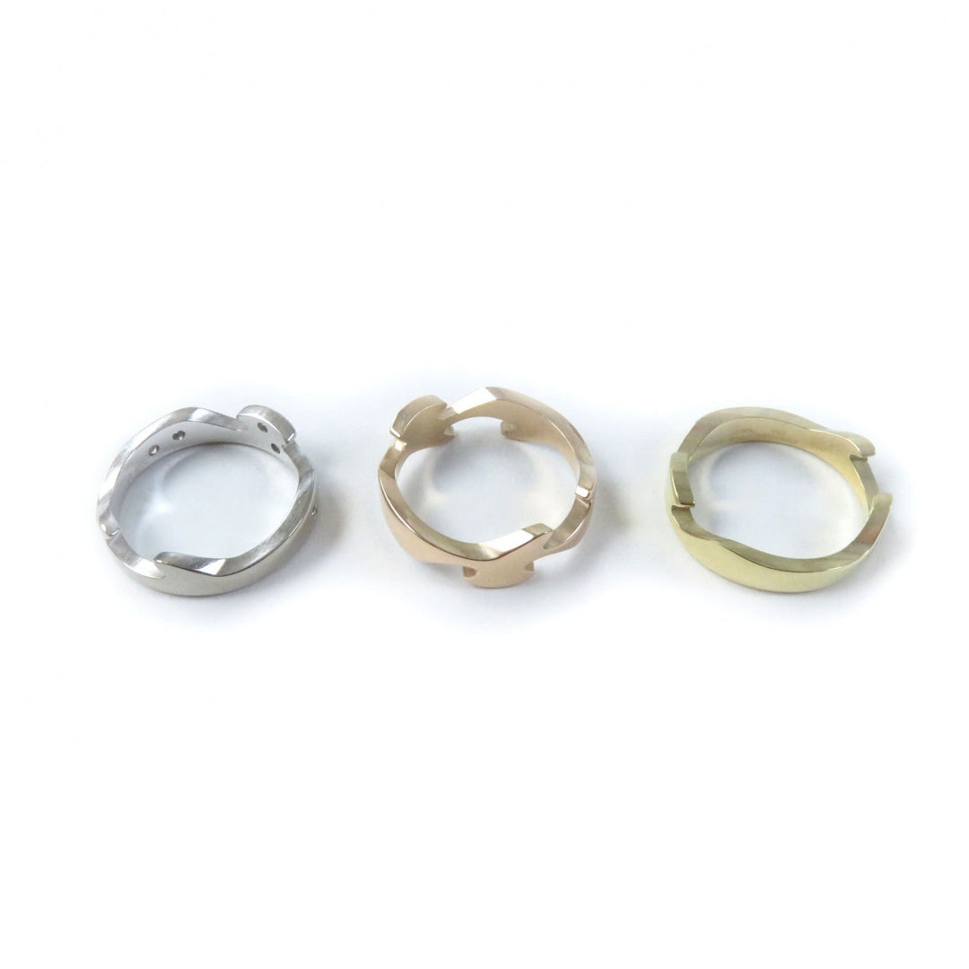 Georg Jensen Ring Main: K18 Silver gold Fusion ring Women 50 Used Authentic