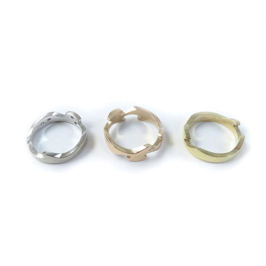 Georg Jensen Ring Main: K18 Silver gold Fusion ring Women 50 Used Authentic